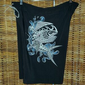 Wailoa Hawaii Islands Tribal Ulua Fish and Dagger Board Shorts 40